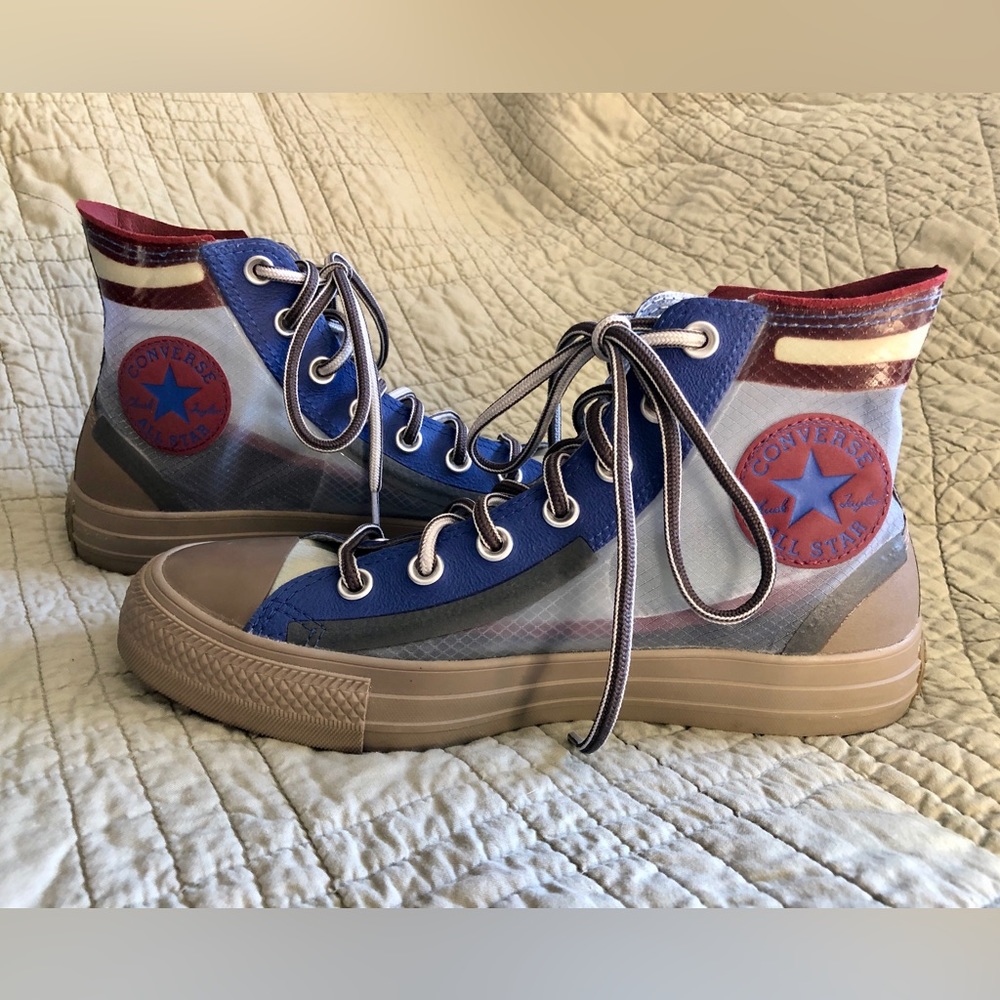 Converse All Star Chuck Taylor high top sneakers womens 8 transparent cl…